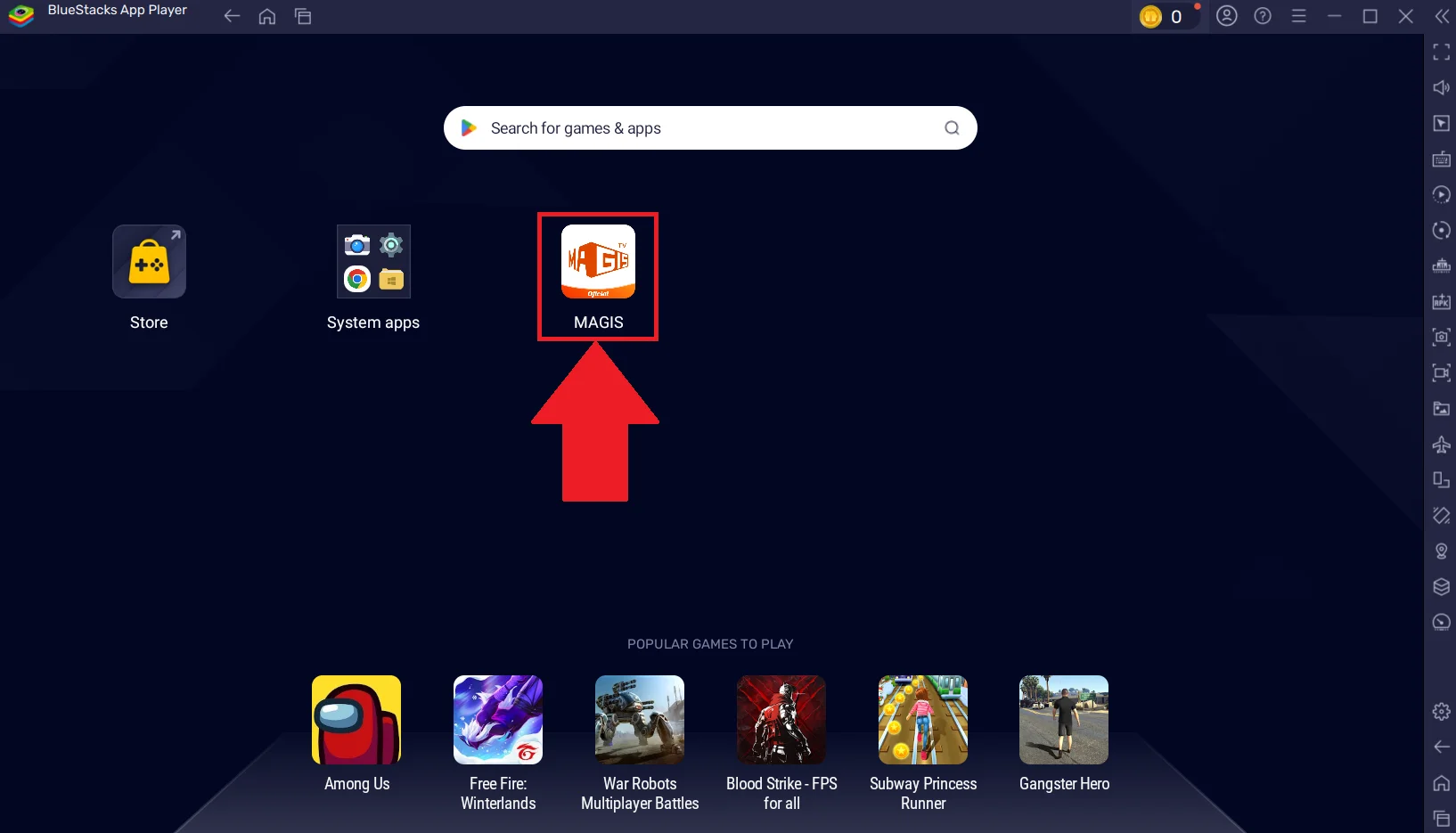 Magis TV APK bluestacks play